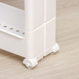 Стойка напольная, 3-х секционная, на колёсиках, белая