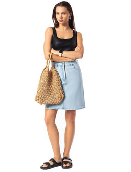 Юбка А-силуэта из эластичного денима - Vilatte фото 6