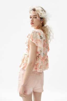 Flounced tie-front blouse - H&m фото 5