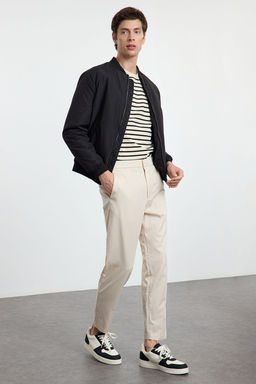 TRENDYOL MAN Beyaz %100 Pamuk Beli Lastikli Slim Fit Gabardin Gizli Kapamal? Dokuma Pantolon TMNAW25PL00019 - Trendyolmilla фото 2