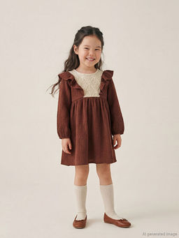 F?rf?rl? Nak??l? K?z Bebek M?slin Elbise