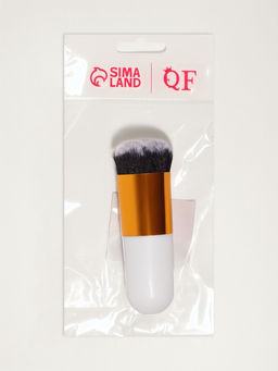 Кисть для макияжа «МИНИ», 10 см, белая/золотистая