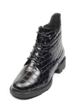 01-CXR130-1P BLACK Ботинки демисезонные женские (натуральная кожа, байка) - Фабричный китай фото 7