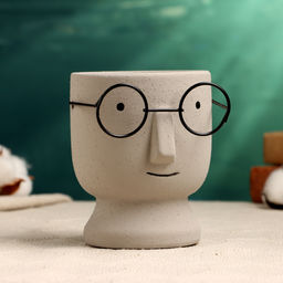 Декоративный горшок для цветов «Который выжил», 550, мл, 12×10×10 см, керамический, серый