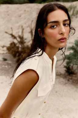 MIDI DRESS WITH BELT LOOPS IN A LINEN BLEND - Zara фото 11