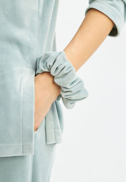 Костюм из велюра со съемным капюшоном и резинкой в комплекте OD-1009-2 зеленый