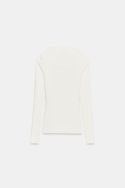 RIBBED LONG SLEEVE T-SHIRT - Zara фото 6