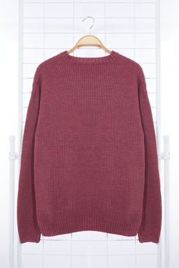 TRENDYOL MAN Indigo Oversize Bisiklet Yaka Dokulu Kazak TMNAW24KZ00032 - Trendyolmilla фото 7