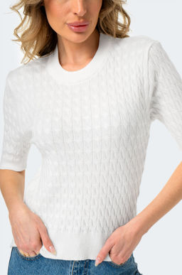 Женский джемпер в косичку с коротким рукавом Happy Fox  фото 24