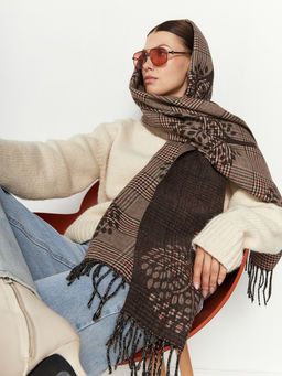 в составе ШЕРСТЬ и КАШЕМИР Большой, мягкий, теплый двусторонний палантин. - Tantino фото 8