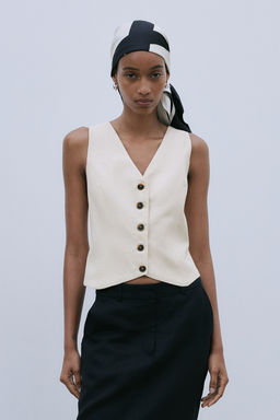 Chaleco de traje en lino - H&m фото 2