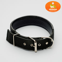 Ошейник Комфорт комбинированный, 70 х 4 см, ОШ 51-61 см, чёрный