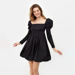 Платье женское короткое MINAKU: PartyDress, чёрное, размер 42-44