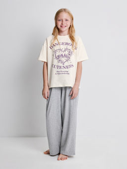 ACOOLA / Набор для девочек ((1)футболка и (2)брюки) Cinnamon белый