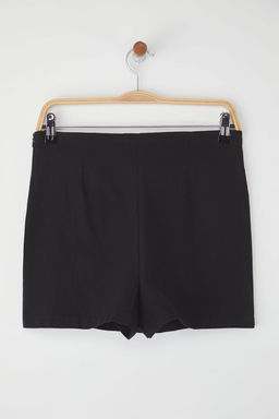 Trendyolmilla Siyah Dokuma 100% Pamuk Aksesuar Ve Y?rtmac Detayl? Plaj Etek Sort TBESS25SR00018 фото 8