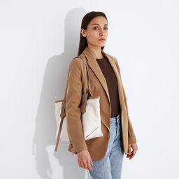 Сумка-шопер на молнии, цвет белый - Simaland фото 6