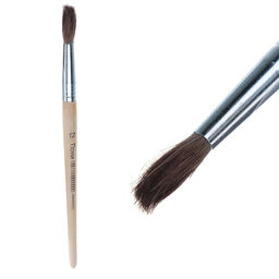 Цена за 10 шт. Кисть для рисования, пони, № 12, круглая, деревянная ручка, международный размер