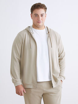 Kap??onlu Uzun Kollu Erkek Fermuarl? Sweatshirt