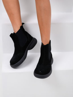 Челси 332.927bl. Черная замша/Байка