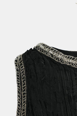TOP JACQUARD ABALORIOS ZW COLLECTION / Negro