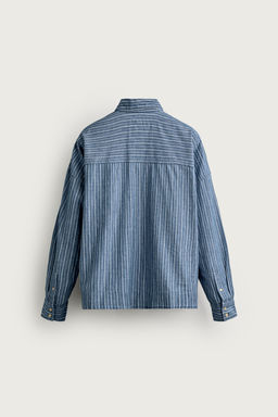 CAMISA POLO DENIM LIGERO RAYAS / Azul - Zara фото 7