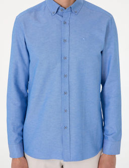 Mavi Oxford Slim Fit Kolay _t_lenebilir G_mlek - Pierre cardin фото 6