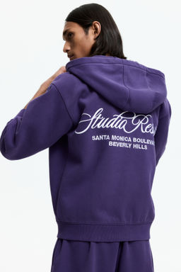 Chaqueta sudadera estampada con capucha Loose Fit - H&m фото 3