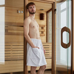 Полотенце банное Экономь и Я Килт с карманом 50*150 см, цв.белый,100%хл,340 г/м2