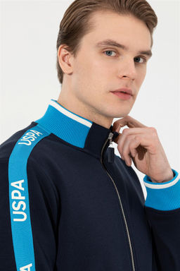 Мужской темно-синий вязаный кардиган Неожиданная скидка в корзине