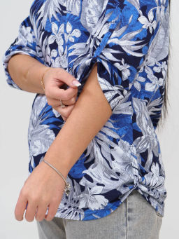 Туника женская, цвет синий белый