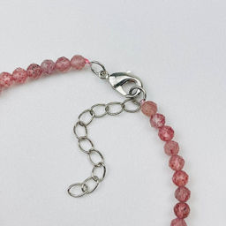 Браслет из Кварца клубничного огранка 19,5 см +