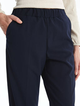 Kad?n Beli Lastikli D?z Pantolon