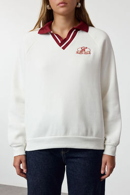 TRENDYOLMILLA Ekru Orme Sweatshirt TWOAW25SW00173 фото 4