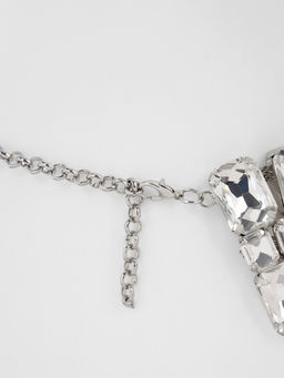 Чокер-колье Сияние трио, цвет белый в серебре, 36 см