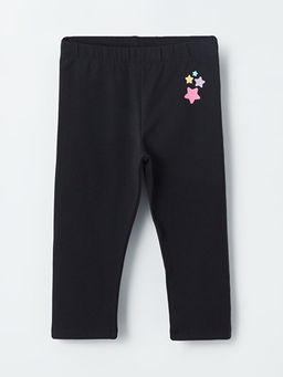 Bisiklet Yaka Bask?l? K?sa Kollu K?z ?ocuk Ti??rt ve Tayt - Waikiki фото 3