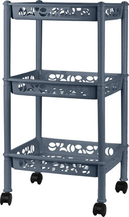 Этажерка Keeplex Light на колесиках 3-х секц.малая прямоуг.37х29х69 см космический серый KL282612026