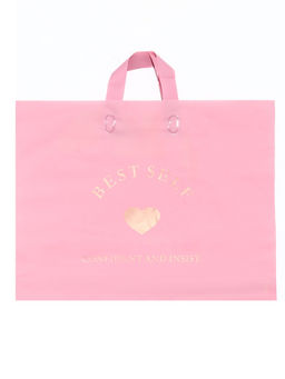 Цена за 50 шт. Пакет с петлевой ручкой розовый 44?35?8 см 80 мкм