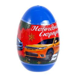 Игрушка-сюрприз. Металлическая машинка в яйце Новый Год, цвета МИКС