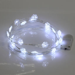 Цена за 2шт. Гирлянда для дома "Снежинка" на батарейках 2,0 м 20 ламп LED, 1 реж., IP-20, Белый
