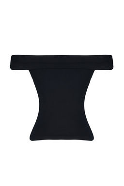 Siyah Carmen Yaka Viskoz/Yumusak Kumas Esnek Orme Madonna Yaka Bluz TWOSS24BZ00301 - Trendyolmilla фото 8