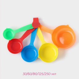 Набор мерных ёмкостей Доляна Блеск, 5 шт: 30 мл, 60 мл, 80 мл, 125 мл, 250 мл фото 4