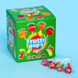 Цена за 100 шт. Карамель леденцовая Frutti-pop's фруктовый микс, 3,5 г