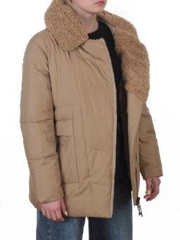 M-8866 DK. BEIGE Куртка зимняя женская (150 гр. холлофайбер)
