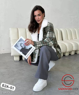 Женская куртка с мехом в клетку - Bruno фото 3