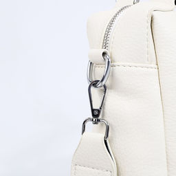 Сумка-саквояж на молнии, длинный ремень, цвет белый - Simaland фото 5