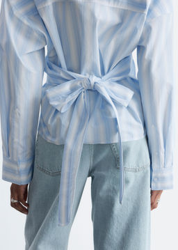 Camisa de algod?n con cintura anudada - H&m фото 7