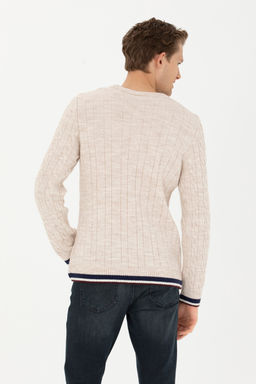 Мужской кремовый меланжевый свитер - U.s. polo assn фото 19