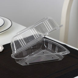 Цена за 200 шт. Контейнер для кусочка торта одноразовый, крышка, пластик, 8.5×11.5×6.5 см, прозрачный