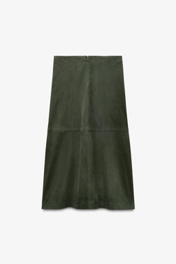 FALDA MINIMAL PIEL ANTE LIMITED EDITION / Verde oscuro