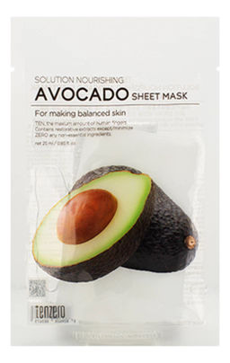 Маска тканевая с экстрактом авокадо TENZERO Solution Nourishing Avocado Sheet Mask , 25ml